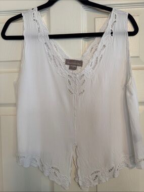White Crochet V-Neck Camisole